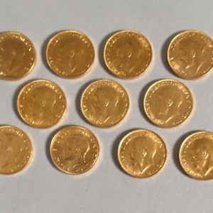 GRANDE-BRETAGNE 11 Souverains en or