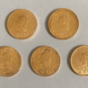 GRANDE-BRETAGNE 5 souverains en or