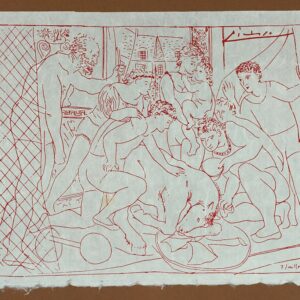 Pablo PICASSO (1881-1973), D’après. Mougins, Cheval mourant entouré d'une famille de saltimbanques