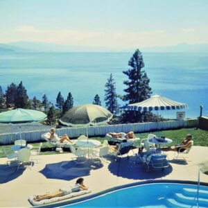 Slim AARONS (1916-2006)  Relaxing at lake tahoe