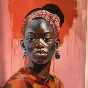 Ansou NIABALY (XX-XXIème siècle)  Portrait de femme