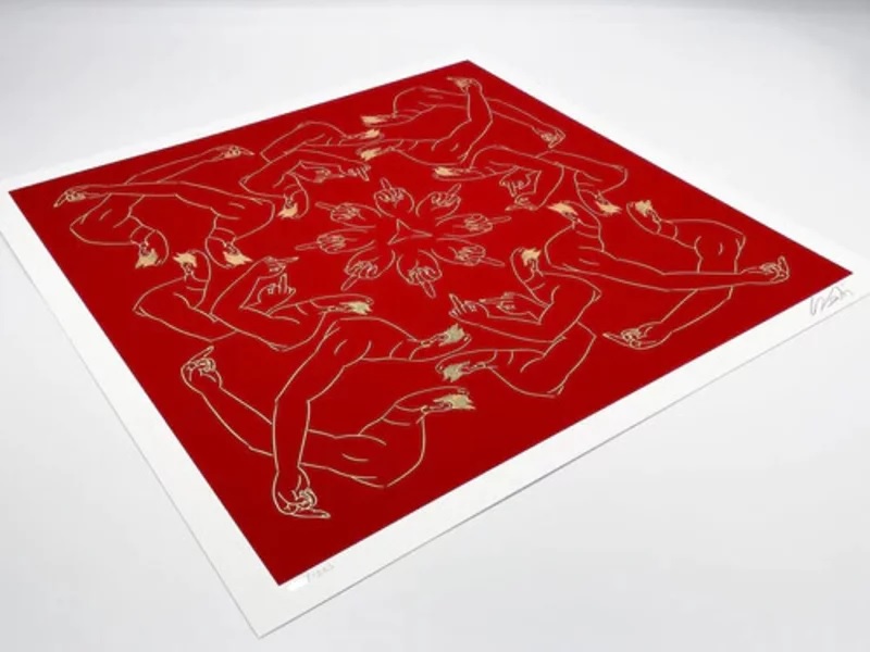 AI WEIWEI (Né en 1957) Middel finger in red,2023 - Image 3
