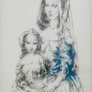 Léonard Tsuguharu FOUJITA (1886-1968), D’Après  Femme, enfant et chat