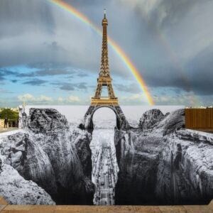 JR (Né en 1983)  Trompe l’œil, les falaises du Trocadéro, 18 mai 2021, 19h58, Paris, France, 2021