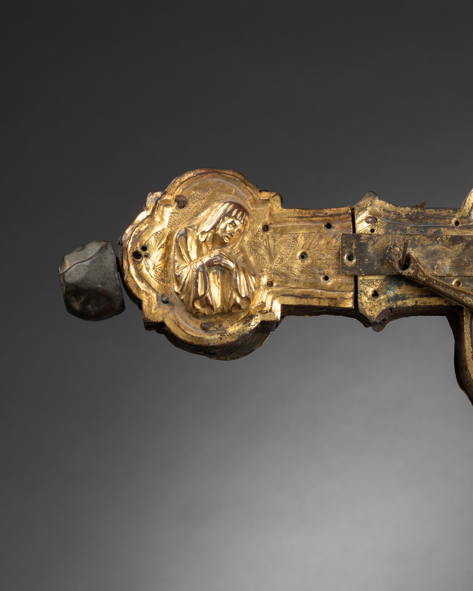 CROIX PROCESSIONNELLE DU XIVème (14e) SIECLE DE LOMBARDIE, Italie, réalisée sur une âme – Image 11