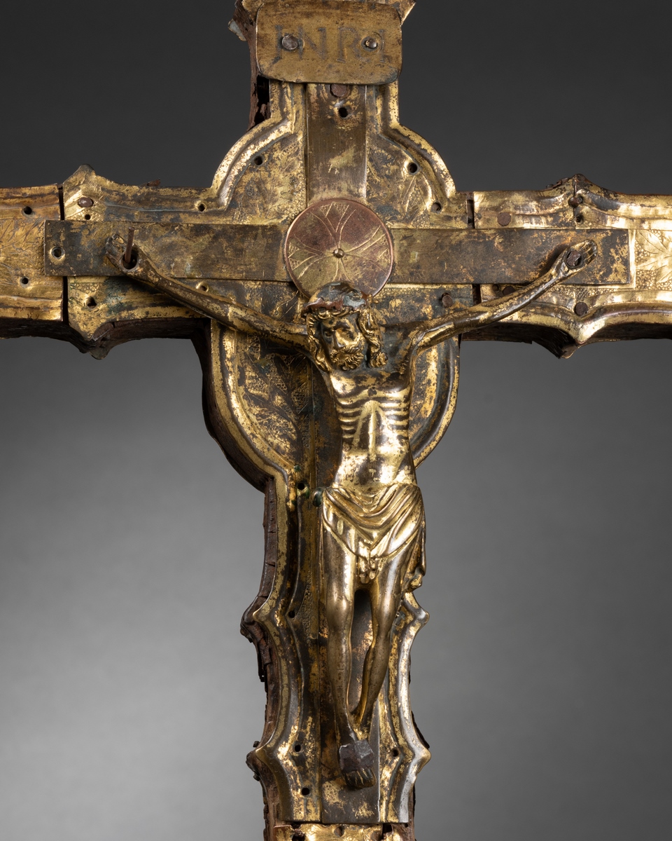 CROIX PROCESSIONNELLE DU XIVème (14e) SIECLE DE LOMBARDIE, Italie, réalisée sur une âme – Image 4