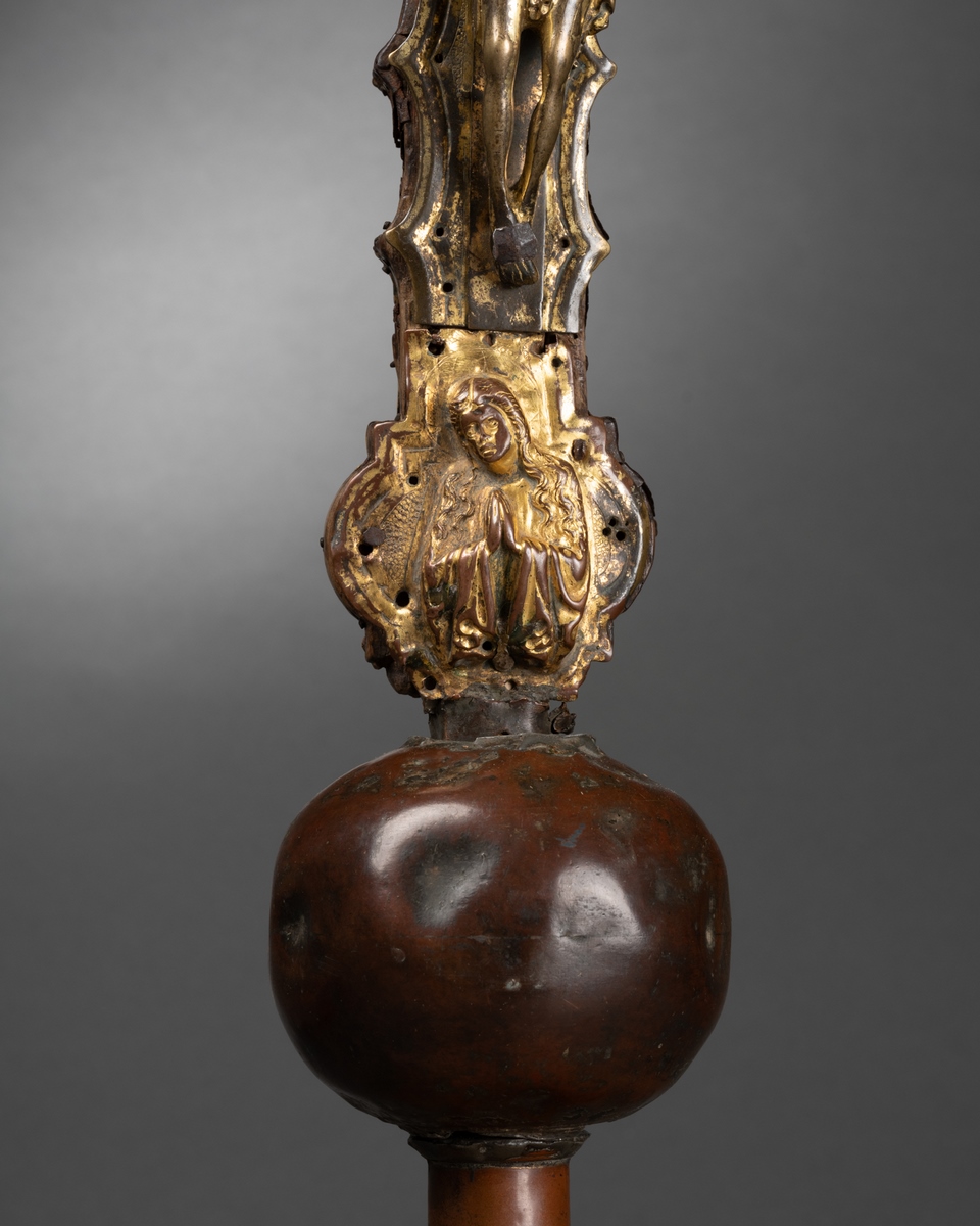 CROIX PROCESSIONNELLE DU XIVème (14e) SIECLE DE LOMBARDIE, Italie, réalisée sur une âme – Image 5