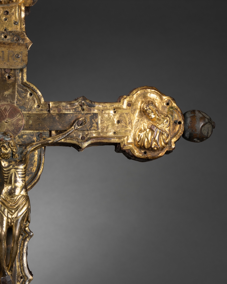 CROIX PROCESSIONNELLE DU XIVème (14e) SIECLE DE LOMBARDIE, Italie, réalisée sur une âme – Image 6