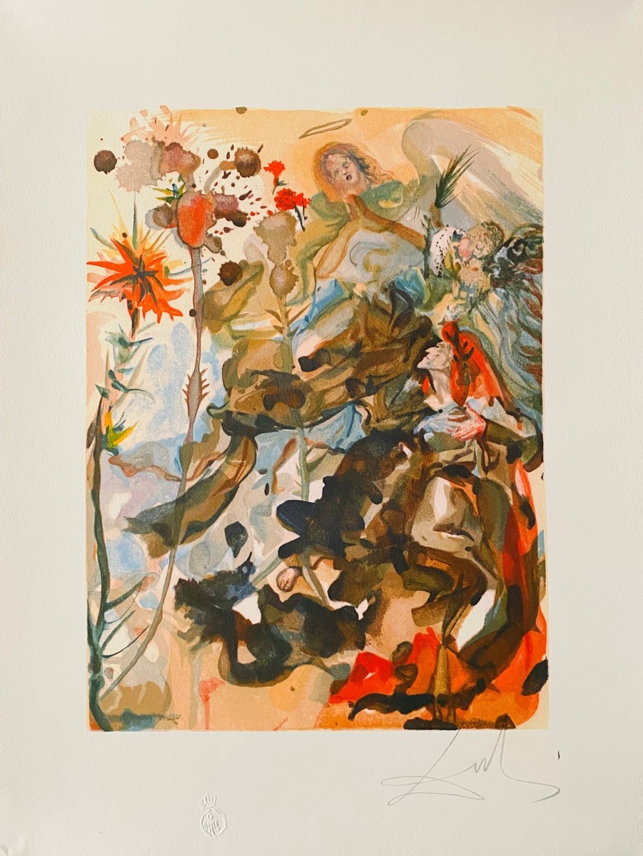 Salvador DALI (1904-1989), (D’APRÈS) Divine comédie - Le paradis - Chant 26 , 1963 Bois gravé en couleurs sur vélin de Rives .