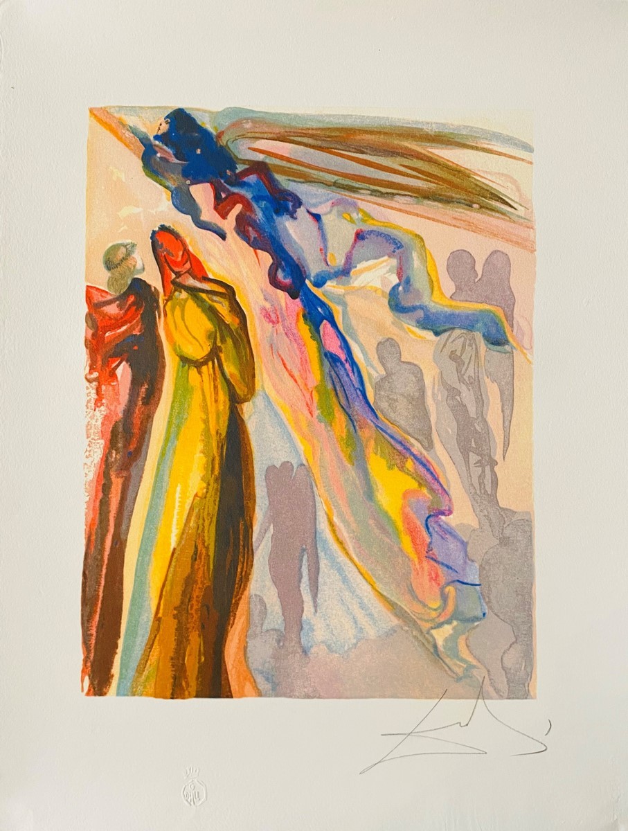 Salvador DALI (1904-1989), (D’APRÈS) "L'apparition de l'ancêtre" La Divine Comédie Le Paradis - Chant 11, 1963