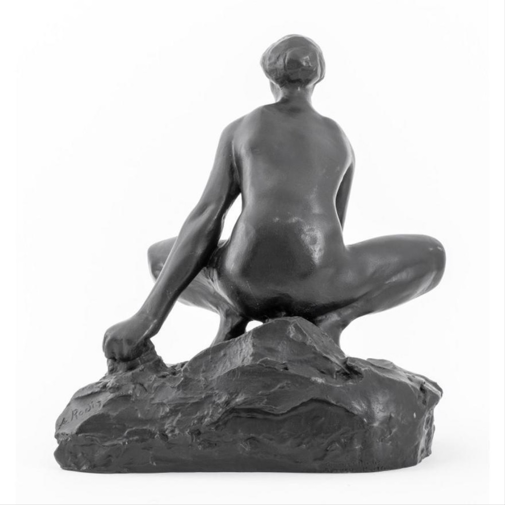 Auguste RODIN (1840-1917), D’APRES Grande baigneuse accroupie, modèle de 1885. Bronze à patine brune nuancée, signé et numéroté n°4, fonte posthume des années 70 de Georges Rudier . - Image 5