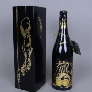 André MASSON (1896-1987) & TAITTINGER  Bouteille de Champagne. Collection Millésime 1982, 750ml. Bouteille et coffret décorés par André MASSON (1896-1987) (dans son coffret d’origine)