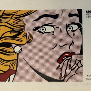 Roy LICHTENSTEIN (1923-1997), d'après.   Crying Girl .1963. Sérigraphie offset sur un papier à entête de la galerie Leo Castelli, New York. Signé en bas à droite. Porte au dos le cachet de l'éditeur R.L Prints et le numéro AP 3/10.