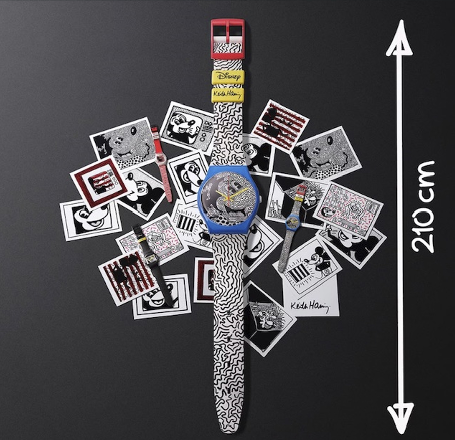 SWATCH X Keith HARING, D’APRES. Mickey Mouse Swatch special editions by Keith Haring, 1985-1986.