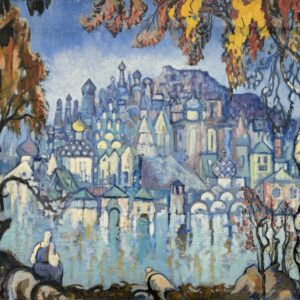 Konstantin-Ivanovich GORBATOV (1876-1945), Attribué à.   Bateaux de pêche sur la Volga