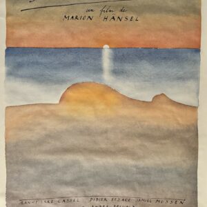 Jean-Michel FOLON (1934-2005), d’Après.  Affiche illustrée par Folon pour le film « Sur la terre comme au ciel » par Marion Hänsel avec Carmen Maura.1992.