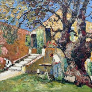 Victor CHARRETON (1864-1936)  A l’ombre du platane