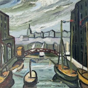 Louis-Mathieu VERDILHAN (1875-1928)   Le canal à la douane à Marseille.