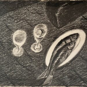 Mihail CHEMIAKIN  (1943-? )  Nature morte aux poisons