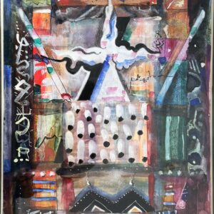 Ibrahimkhalil SUPYANOV  (1951-? ) Composition abstraite,1990  Aquarelle et gouache sur papier, signé en bas à droite en cyrillique et datée