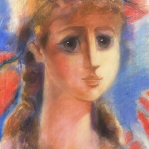 Roger SOMVILLE (1923-2014)  Visage de jeune fille,1974