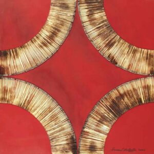 Bernard AUBERTIN (né en 1934)  Dessin De Feu sur table rouge, 2007