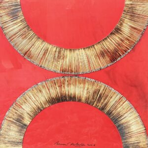 Bernard AUBERTIN (1934-2015)  Dessin de feu sur table rouge,2006