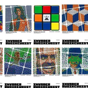 INVADER (Né en 1969)  Ensemble de 10 Affiches de l'Exposition INVADER -RUBIKCUBIST