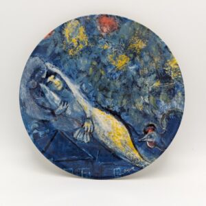 Marc CHAGALL (1887-1985), D'Après. Assiette « Les Amants »  Plat en porcelaine.