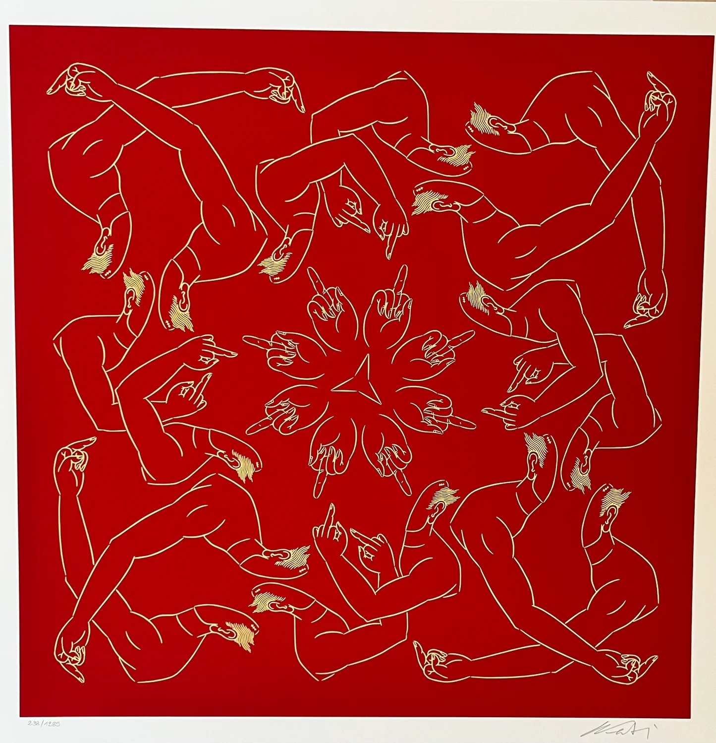 AI WEIWEI (Né en 1957) Middel finger in red,2023 - Image 2