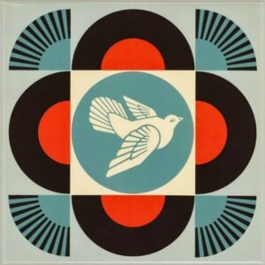 Shepard FAIREY (Né en 1970)  Geometric Dove Black- 2023