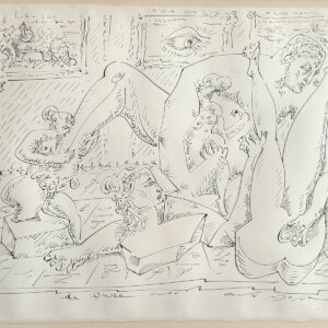 André MASSON (1896-1987).  « Groupe d'un musée secret ».1970.