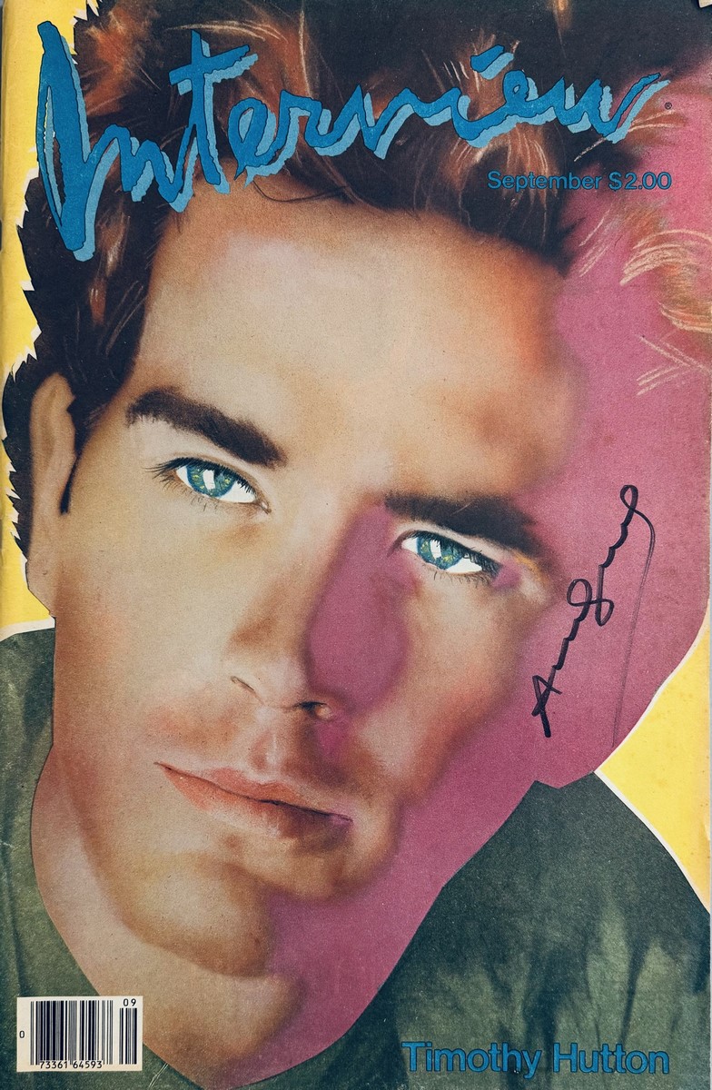 Andy WARHOL (1928-1987), Attribué à. Magazine Interview ‘Timothy Hutton’ de Sept.1983 (magazine créé par Andy Warhol en 1969).