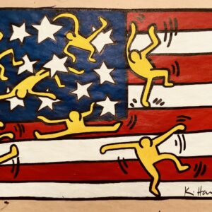 Keith HARING (1958-1990), Attribué à.  American Flag