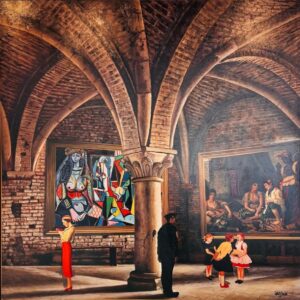 GULLY (Né en 1977) Children meet Picasso and Delacroix, 2016.