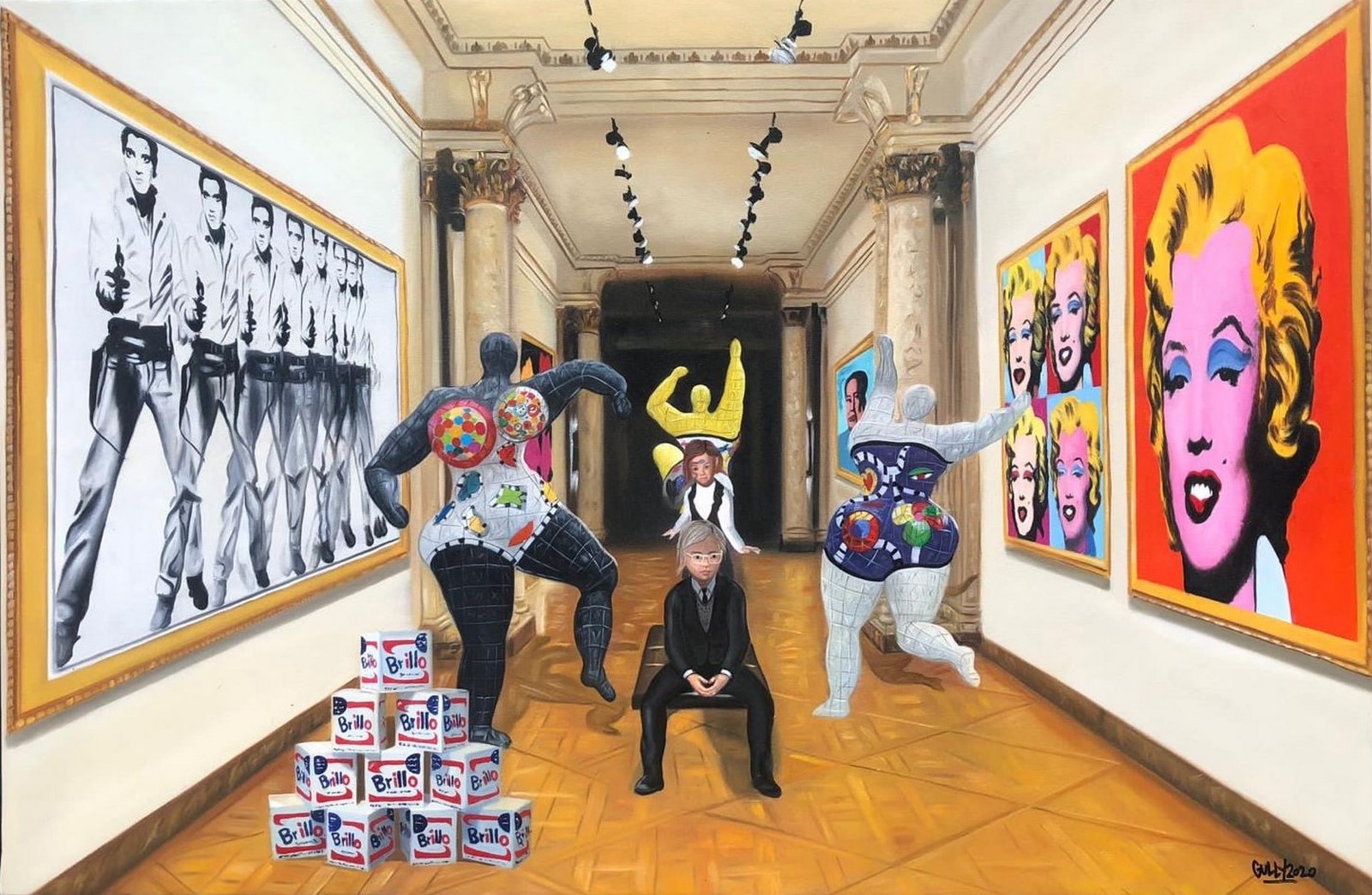 GULLY (Né en 1977) Nikki and Andy meet Saint Phalle and Warhol 3 2020.