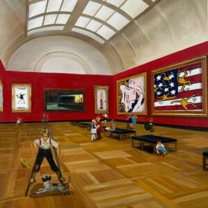 GULLY (Né en 1977) The children meet Banksy, Hopper, Mel Ramos, Lichtenstein and Haring 5,2020.