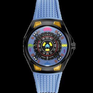 SPACE INVADER.  Montre bracelet à mouvement automatique, trois aiguilles et cadran Date.