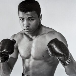 ANONYME - MOHAMED ALI. Photographie de presse.  Epreuve en noir et blanc sur papier lambda