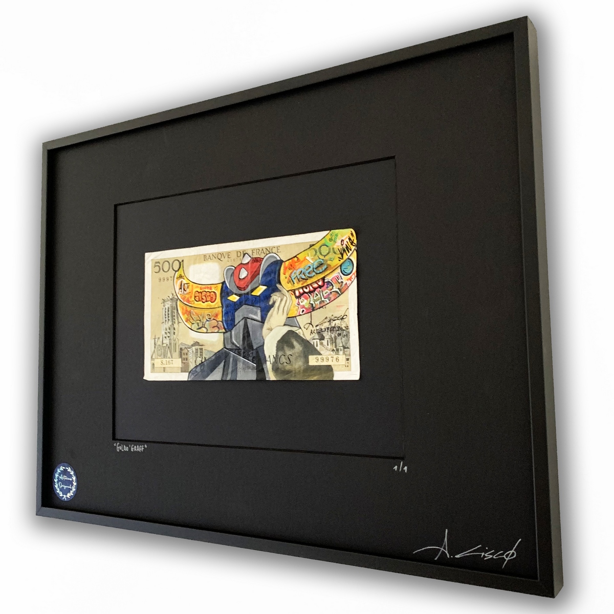 CISCØ (Né en 1979) GOLDO GRAFF 2023Acrylique sur billet de banque. – Image 3
