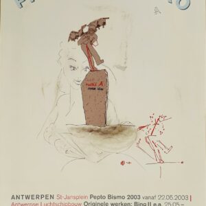PANAMARENKO (Né en 1940) D’APRES.  Affiche offset pour l’exposition Panamarenko, Alles Leren Kunnen alles doen, Museum HKA, Antwerpen,2003.