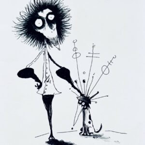 Tim BURTON (Né en 1958)  Monster and dog.