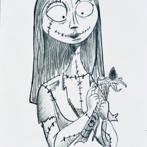 Tim BURTON (Né en 1958)  Girl with flower.