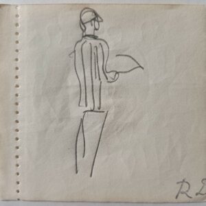Raoul DUFY (1877-1953)  « Étude pour les rameurs à Henley » - Dessin à la mine de plomb sur papier.