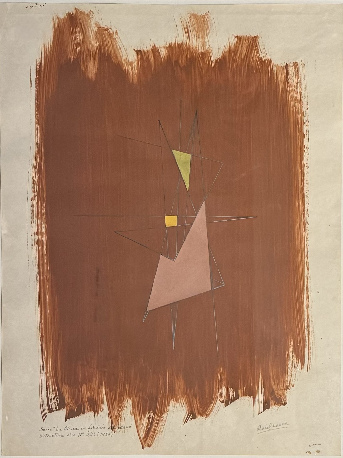 Raul LOZZA (1911-2008), Argentine. Série ‘’La linea en funcion del plano’’ Estructura obra n°235, 1950.