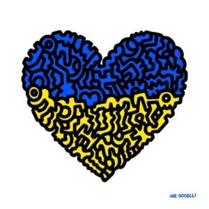 Mr DOODLE (Anglais - Né en 1994) Heart Ukraine- 2022.