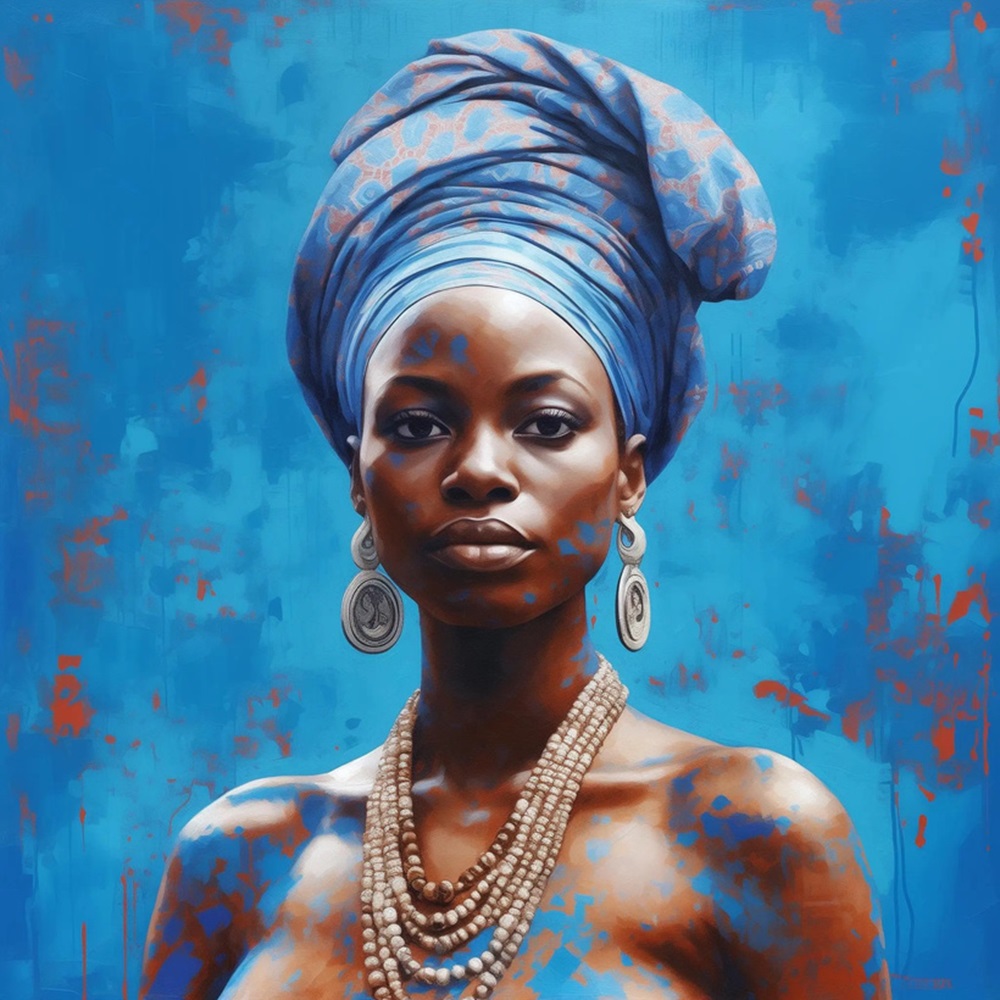 Ansou NIABALY (XX-XXI) Blue elegance, 2024.