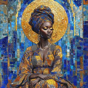 Kwame ADDO (Né en 1983) Radiance of the Mosaic Queen,2021.