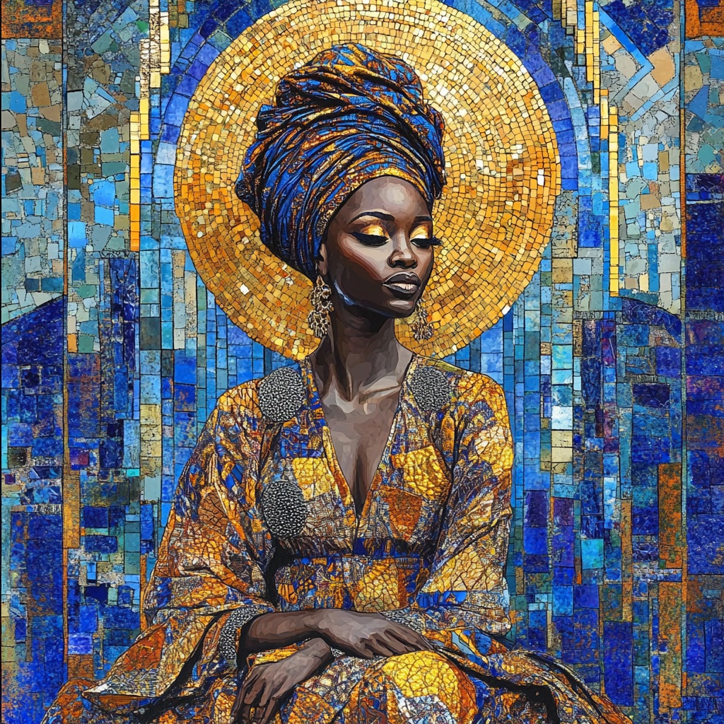 Kwame ADDO (Né en 1983) Radiance of the Mosaic Queen,2021.