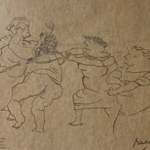 Jules PASCIN (1885-1930) « Étude de femmes se disputant »